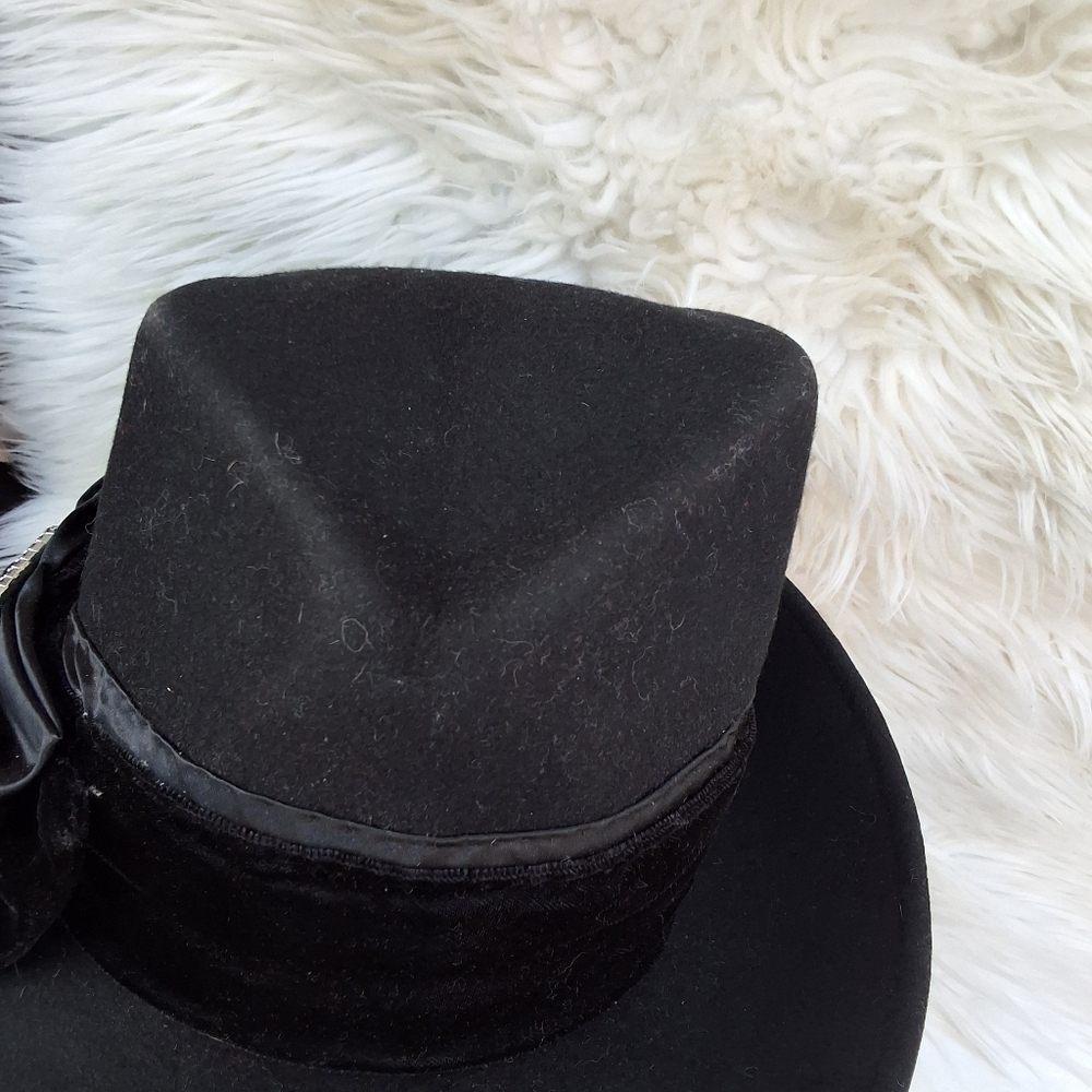 Vintage Rhinestone buckle Fair‎ Weather wool hat - Picture 6 of 10